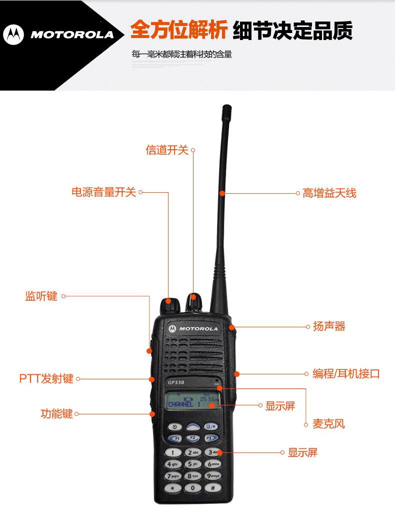 坚固耐用的通信利器 摩托罗拉防爆对讲机GP388深度解析